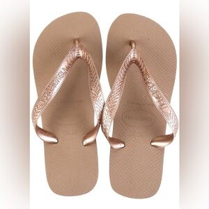Havaianas Gold Sandals Classic Flip-Flop Design (055) size 9/10